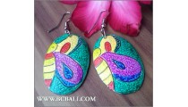 Fashion Wooden Earring Painting